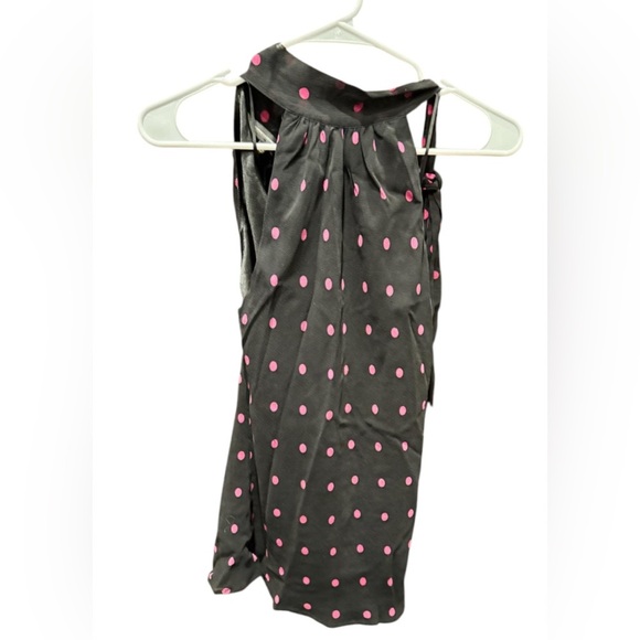 Express halter blouse Black with Pink Polka Dots - Picture 1 of 4